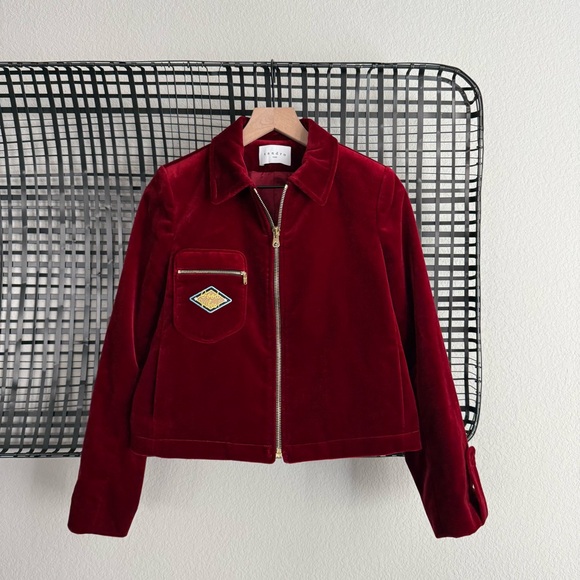 Sandro velvet zip jacket - Picture 1 of 9